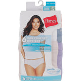 Hanes Pure Comfort Hipster Underwear Organic Cotton 6-Pack Assorted Sz 5 NWT