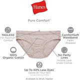 Hanes Pure Comfort Hipster Underwear Organic Cotton 6-Pack Assorted Sz 5 NWT