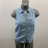 Abercrombie & Fitch Button Up Sleeveless Top Size Small Blue Cotton Denim Shirt