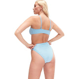 Speedo Women's Gingham Convertible Cut-out Swimsuit Small Tranquil Blue NWT