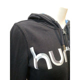 Hurley Black Long Sleeve Spell Out Women's Full Zip Hooded Jacket Size Small