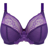 Elomi  EL4382IRS Charley Stretch Lace Underwire Plunge Bra Size 36I purple NWT