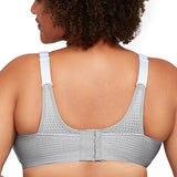 Glamorise Womens Custom Control Sports Bra Wirefree #1166 White Gray