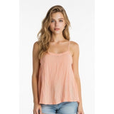 Forever 21 Cropped Cami Women's Size Small Peach Rayon Tank Top