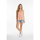 Forever 21 Cropped Cami Women's Size Small Peach Rayon Tank Top