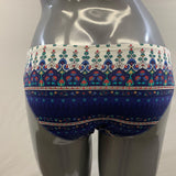 Black Sand Women's Black and White Colourful Design Pattern Bathing Suit Bottoms Size Small Nylon Blend