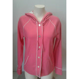 Jones New York Signature Pink Snap Button Up Hooded Long Sleeve Jacket Size S