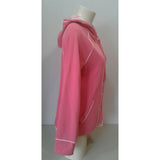 Jones New York Signature Pink Snap Button Up Hooded Long Sleeve Jacket Size S