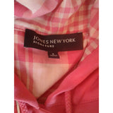 Jones New York Signature Pink Snap Button Up Hooded Long Sleeve Jacket Size S