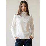 Columbia Women's Lightweight Fleece Pullover Sweatshirt 1/4 Zip White Polyester