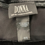 Donna Sleeveless Shift Dress Women's Size Small Black Front Keyhole Scoop Neck Lace Overlay