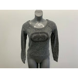 ECKO UNLTD Women's Sweatshirt Size Medium Salt Pepper Gray Beaded Logo