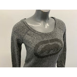 ECKO UNLTD Women's Sweatshirt Size Medium Salt Pepper Gray Beaded Logo