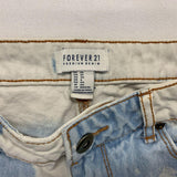 Forever 21 Women's Cut Off Blue Jean Shorts Size 25 Ripped Tie Dyed Booty Shorts High Rise