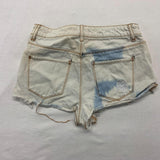 Forever 21 Women's Cut Off Blue Jean Shorts Size 25 Ripped Tie Dyed Booty Shorts High Rise