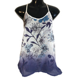 Buffalo David Bitton Sheer Blue Floral Racerback Cover Top Women's Small