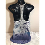 Buffalo David Bitton Sheer Blue Floral Racerback Cover Top Women's Small
