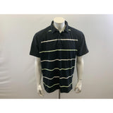 Ripzone Polo Shirt Men's Size XL Black Green Striped Short Sleeve Cotton