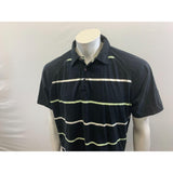 Ripzone Polo Shirt Men's Size XL Black Green Striped Short Sleeve Cotton