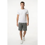 West 49 Men's Chino Shorts Size 28 Gray Blue Plaid Polyester Blend