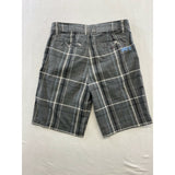 West 49 Men's Chino Shorts Size 28 Gray Blue Plaid Polyester Blend