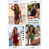 Zando Black One Piece Swimsuits for Women Tummy Control Black Small NEW