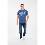 Hurley Men's Large Graphic T Shirt Crew Neck Blue Short Sleeve Regular Fit Cotto