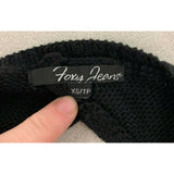 Foxy Jeans Women's XS Crochet Sweater Vest Black Scoop Neck Sleeveless