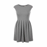 Talula Sleeveless A Line Dress Women's Size 0 Gray Pleated Polyester Blend Back Zip