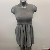 Talula Sleeveless A Line Dress Women's Size 0 Gray Pleated Polyester Blend Back Zip