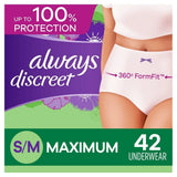 Always Discreet Incontinence Underwear for Women  Maximum Protection S/M - 42ct