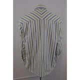 Haggar Men's Fade Resistant Extra Large Cotton Blue / Green Striped Dress Shirt