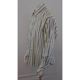 Haggar Men's Fade Resistant Extra Large Cotton Blue / Green Striped Dress Shirt