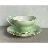 Foley China Teacup Saucer Set Pale Green Floral Foley Tulip