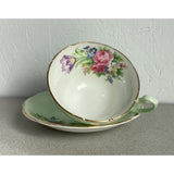 Foley China Teacup Saucer Set Pale Green Floral Foley Tulip