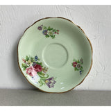 Foley China Teacup Saucer Set Pale Green Floral Foley Tulip