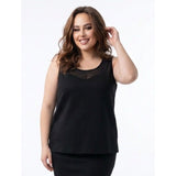Penningtons Sleeveless Blouse Women's 3X Black Mesh Polyester Scoop Neck Top