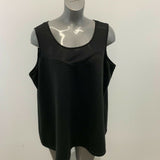 Penningtons Sleeveless Blouse Women's 3X Black Mesh Polyester Scoop Neck Top