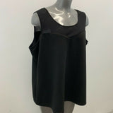 Penningtons Sleeveless Blouse Women's 3X Black Mesh Polyester Scoop Neck Top