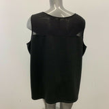 Penningtons Sleeveless Blouse Women's 3X Black Mesh Polyester Scoop Neck Top