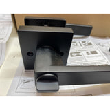 Double Keyed Matt Black Tubular Front Entrance Door Handle With Matching Deadbolt NEW