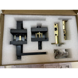Double Keyed Matt Black Tubular Front Entrance Door Handle With Matching Deadbolt NEW
