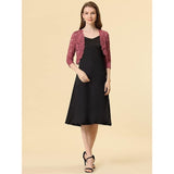 Allegra K Women's Elegant 3/4 Sleeve Sheer Floral Lace Shrug Top Size Small NEW