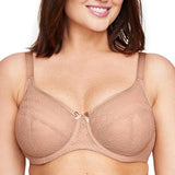Glamorise Womens Lace Comfort Wonderwire Bra Underwire #9855 Cappuccino
