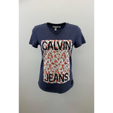 Calvin Klein Jeans Women's Navy Blue Tee Size Medium Polyester Blend
