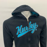 Hurley Hooded Full Zip Sweatshirt Women's XL Black Cotton Poly blend