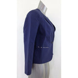 Tradition Women's Size 6 Blue Polyester Single Button Padded Shoulder Blazer NEW