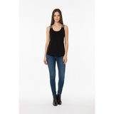 Suzy Shier Top Women's Medium Black Rayon/Spandex Sleeveless Tank beaded