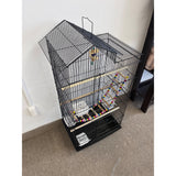 BIRD CAGE for small Birds - black metal, plastic tray 39X17X13" NEW