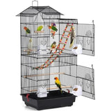 BIRD CAGE for small Birds - black metal, plastic tray 39X17X13" NEW